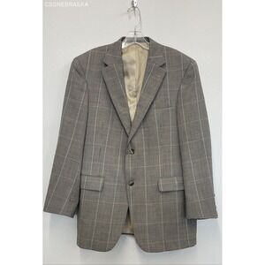 Austin Reed Tan Men's Glen plaid Suit Blazer Made in USA‎ - Size 40R